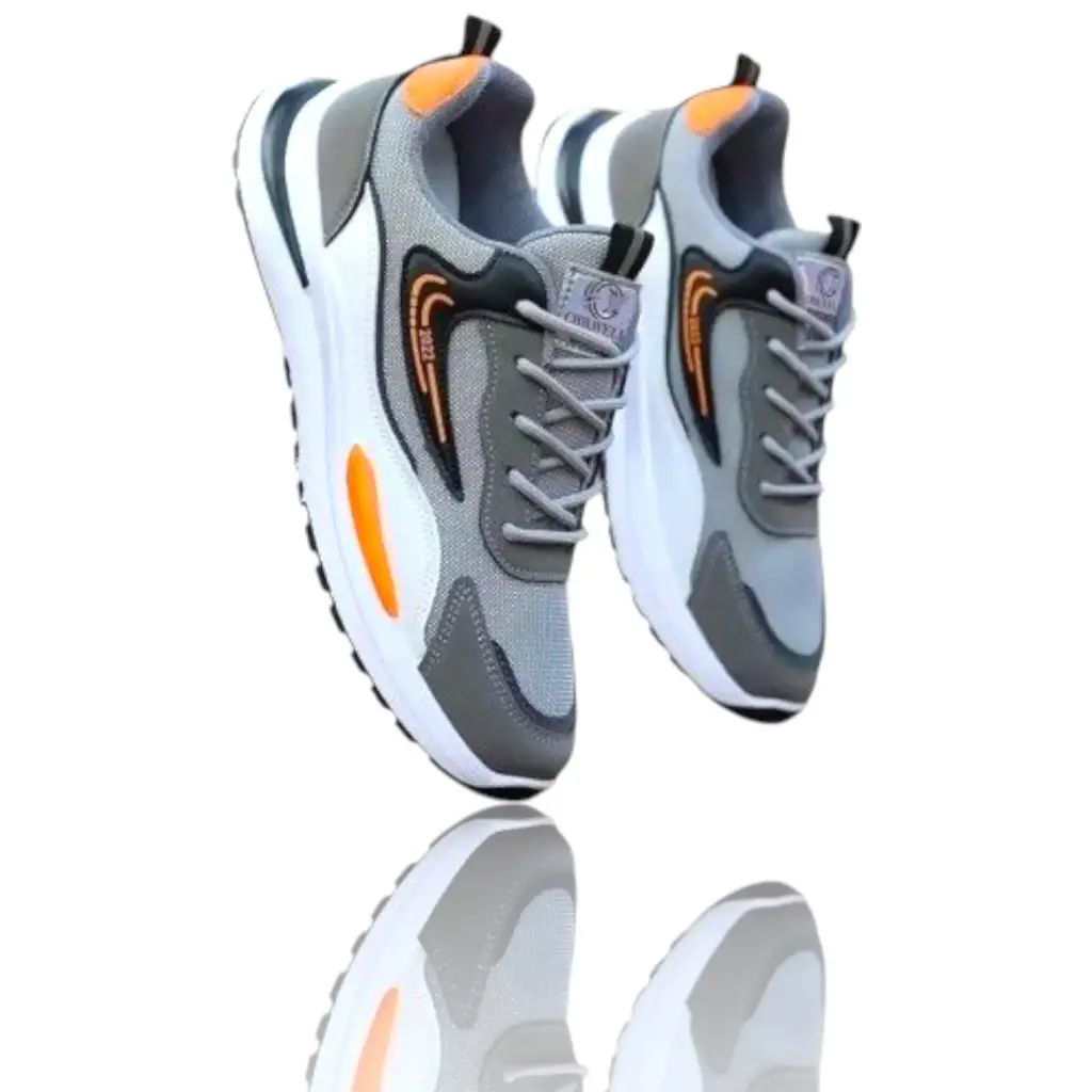 Athletic Sneakers Grey & Orange Training 