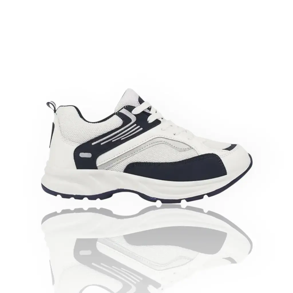 Men’s White & Navy Blue Running Shoes 