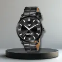 Redux Men’s Black Analog Wrist Watch – Leather Strap with Roman Numerals