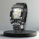 Luxury Men’s Black Skeleton Automatic Watch 