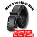 Premium Black Leather Belt with Automatic Buckle