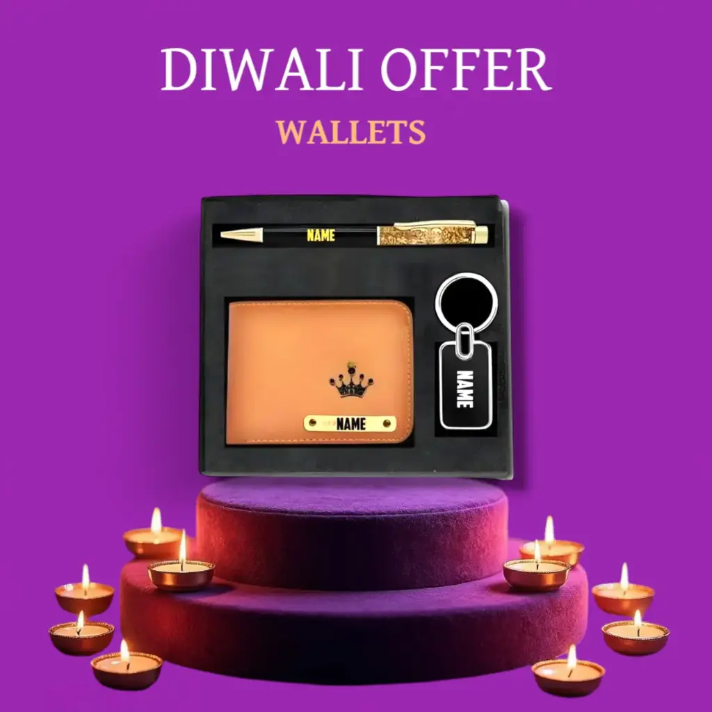 Personalized Wallet Gift Set (Wallet + Pen + Keychain)