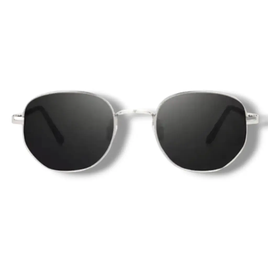 Classic Silver Frame Black Sunglasses 