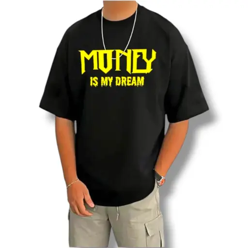Black “Money Is My Dream” Graphic T-Shirt 