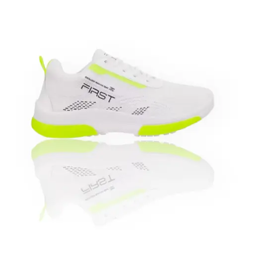 Men’s White & Neon Green Sports Shoes 