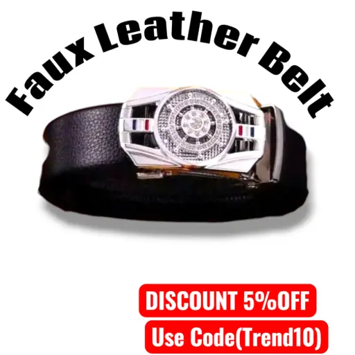 Premium Black Leather Belt with Auto Buckle 