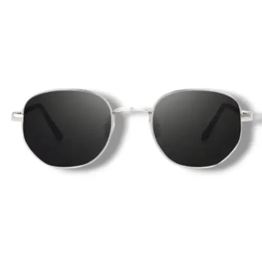 Classic Silver Frame Black Sunglasses 