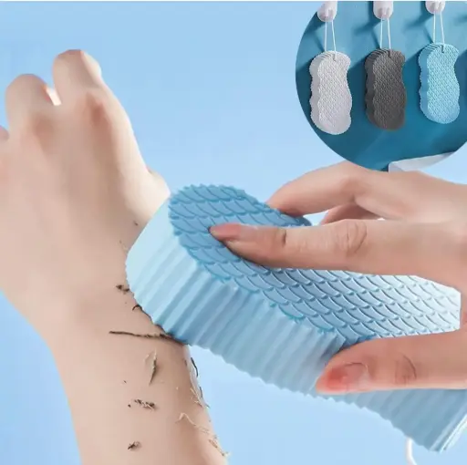 Silicone Bath Body Scrubber – Exfoliating Massage Brush 