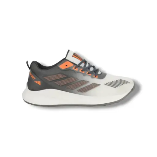 Men’s Grey & Orange Sports Running Shoes 